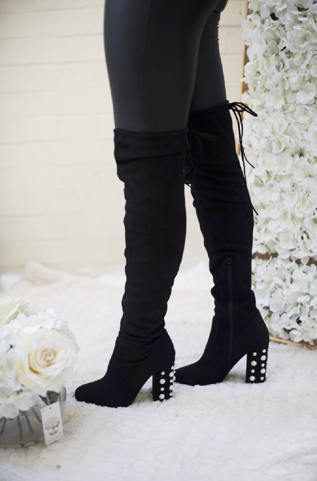 womens over the knee thigh high chunky platform block heel boots